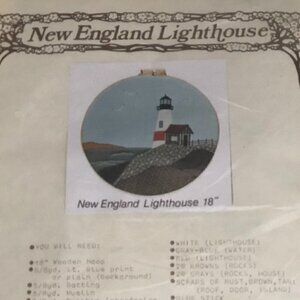 Vintage New England Lighthouse Quilted Hoop Kit